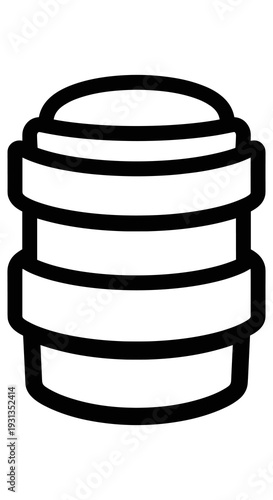 Stylized Coffee Cup Illustration Ready to Go, Takeaway Beverage Container in Black and White, Isolated Graphic Resource for Cafe Menu Design, Perfect for Branding, Signage, and Marketing, Simple Line