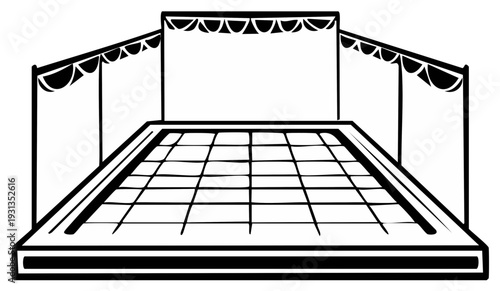Blank Concert Stage Illustration for Events, Performances, Festivals and Theatrical Productions