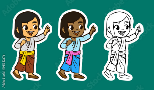 Balinese Girl Cheerfully Waving Hello