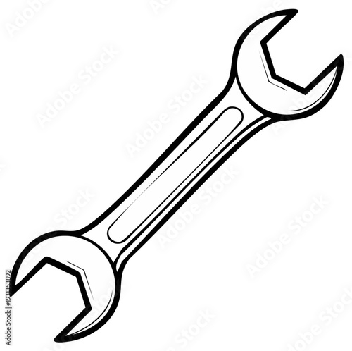 Open End Wrench Drawing Tool for Mechanical Repairs and Construction