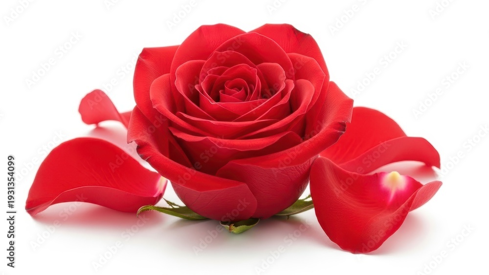 Fototapeta premium Single red rose with petals