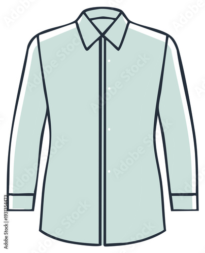 Simple vector illustration of a men's long sleeve button up dress shirt