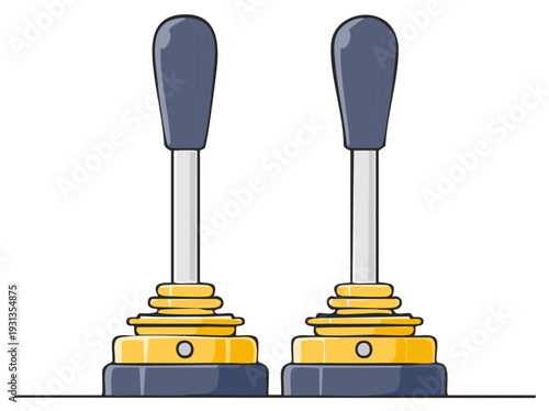 Two Conductor Batons Isolated on White Background Vector Illustration