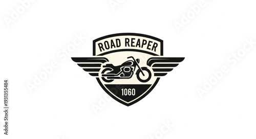 Road Reaper Motorcycle Emblem with Wings and Year 1960.