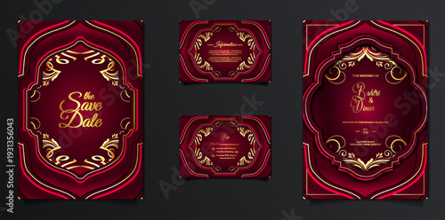 luxury wedding invitation card design set