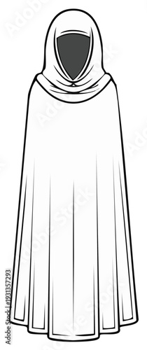 Cloaked Figure Illustration Fantasy or Cosplay Costume Garment Design Element