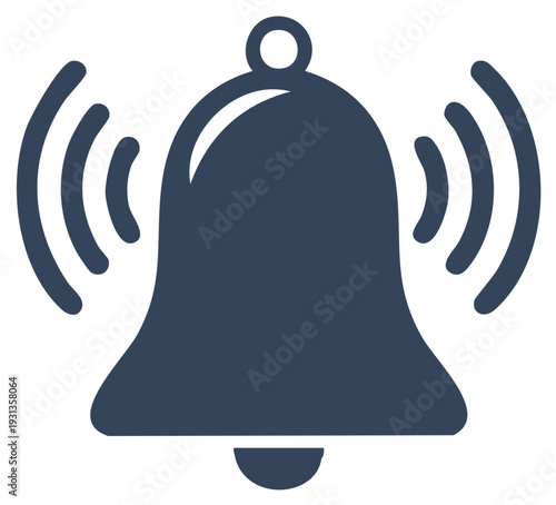 Ringing Bell Icon Alert Announcement Ringer Notification Sound Wave Signal Reminder Symbol Communication Access