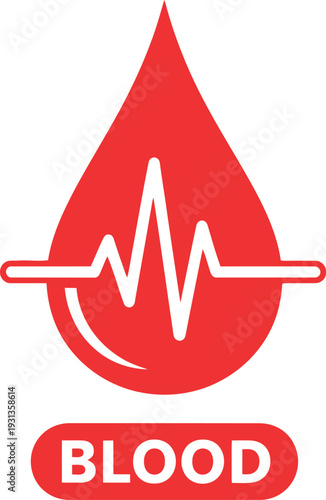 Blood health and wellness concept with ecg line