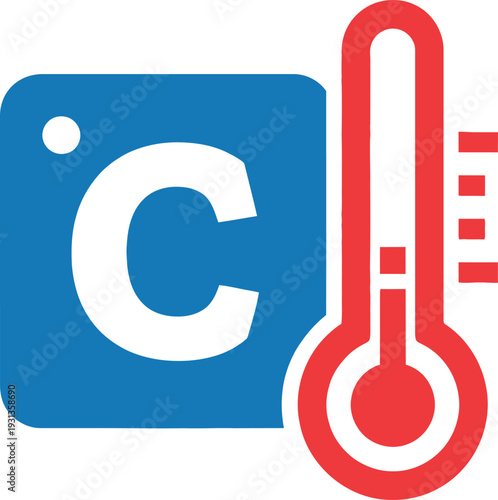 Temperature and health monitoring concept with celsius symbol