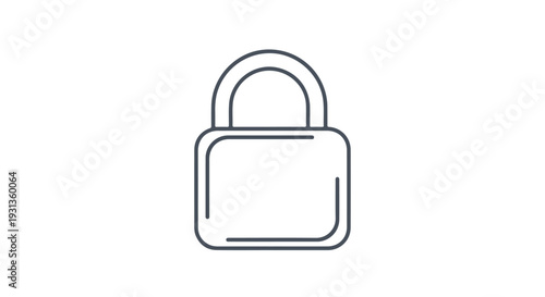 Minimalist Padlock Icon in Trendy Line Style for Security and Privacy Vector Illustration