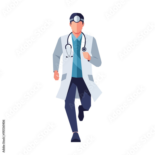 Doctor Running Urgent Medical Care Healthcare Professional Service