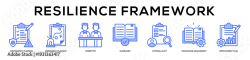 blue - Resilience Framework web banner icon vector illustration concept
