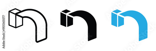 Water Tap Faucet Icon Vector Set for Plumbing Service, Kitchen Sink Bathroom Interior, and Domestic Resource Conservation Symbol