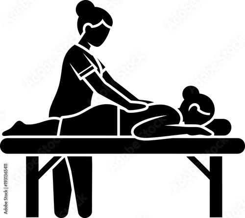 Massage Therapy Treatment Silhouette Icon