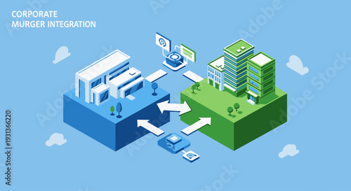 Smart factory industrial automation illustration representing connected manufacturing system digital production and industry technology concept