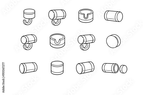 Hook smooth hardware utility industrial magnetic magnet icon vector design minimalist wall