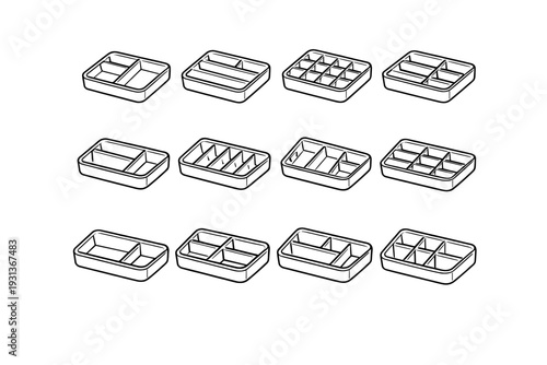 Solution basin drawer contours proportions modern appearance icon organizer vector refined form