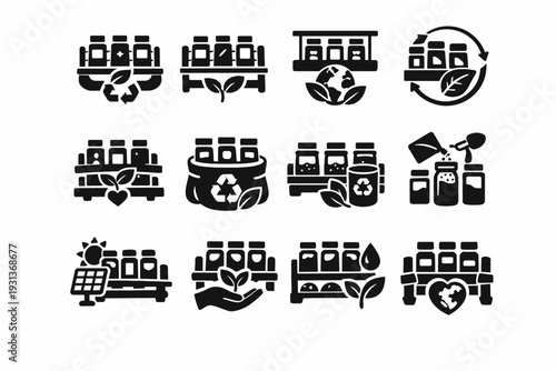 Eco kitchen environmental sustainable solution spice rack mindful marker reusable friendly icon