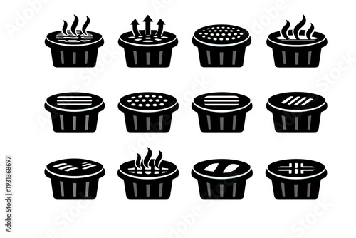 Image generation simple top circulation cover icon odor sanitation solid vector functional