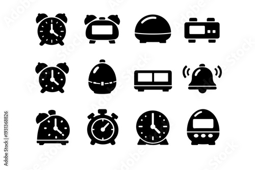 Desk alert alarm timer symbol device icon image generation office simple productivity