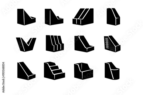 Accessory icon image standing simple holder vector generation office material organization table