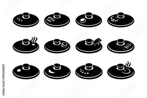 Image vector simple black vented design kitchen generation form lid icon round