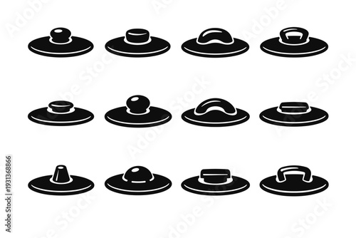 Icon kitchen vector image round handle cookware cooking practical lid generation simple