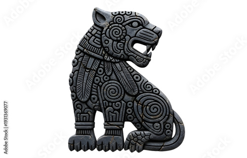3D Mayan Animal Symbol – Jaguar & Serpent with Stone Texture