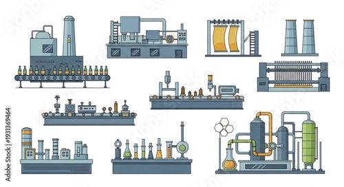 Industrial Factory Equipment and Machinery.