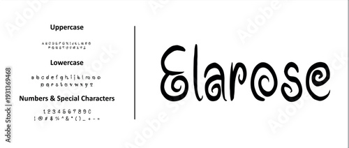 Elarose is an Premium handwritten script with flowing connections and artistic character. Designed for logos, invitations, fashion branding, and creative typography layouts needing elegant and contemp