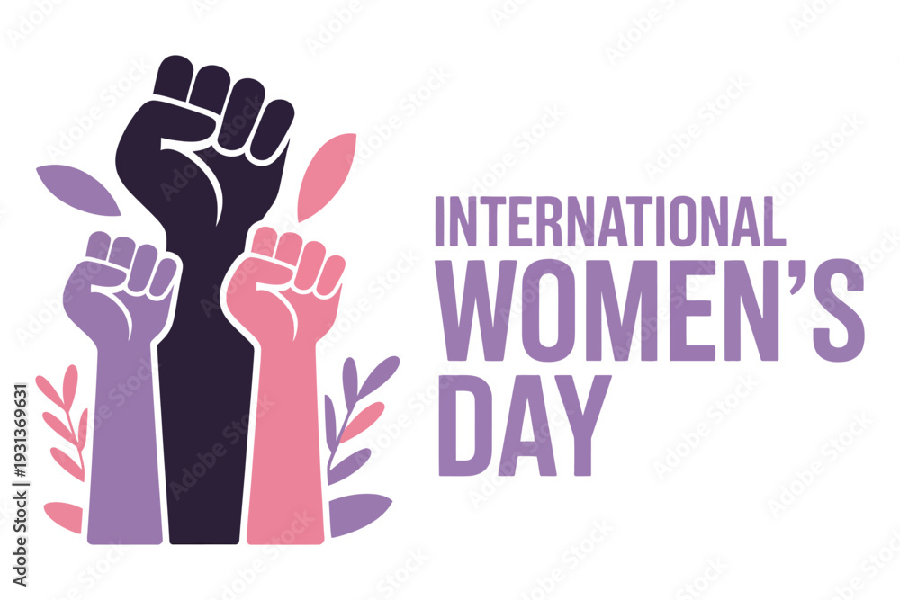 Fototapeta premium International women's day celebration with diverse fists raised