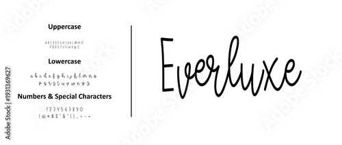 Everluxe is an Premium handwritten script with flowing connections and artistic character. Designed for logos, invitations, fashion branding, and creative typography layouts needing elegant and contem