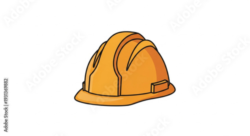 Orange hard hat safety helmet for construction workers.