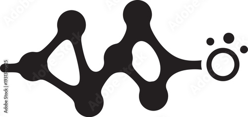 black molecular structure with nodes and connections