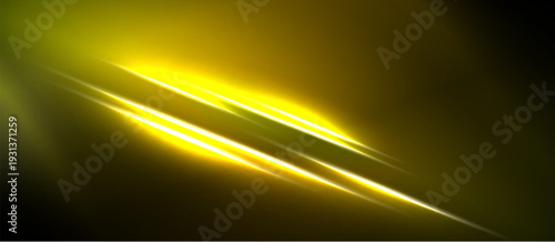 Abstract golden lines cross dark background. Bright energy radiates, creating dynamic visual impact. Smooth gradients define form.