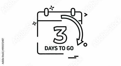 Icon representing a calendar with the number 3 and "DAYS TO GO" text