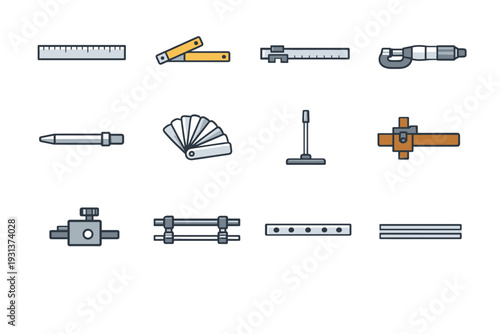 Stem strip parallel pin simple icon vector image generation spacer ruler scale