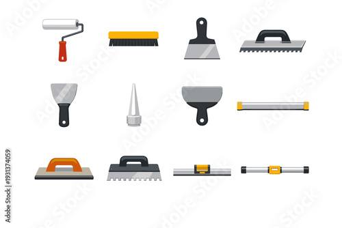 Icon brush knife simple image float putty straight generation vector surface strip