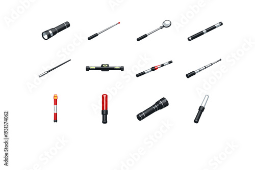 Vector tool mirror simple antenna bar calibration tube indicator icon range image