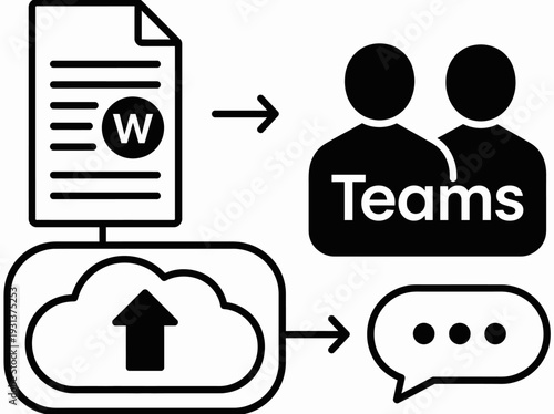 Office supplies icons including notebook, paperclip, and stapler on a workspace