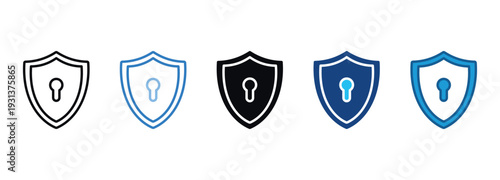 Shield Icon Set Multiple Style Of