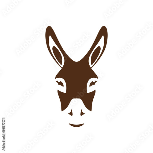  Donkey head logo icon isolated on white background