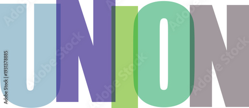 Unión tipografía moderna colorida diseño vectorial