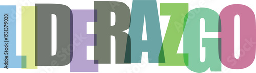 Liderazgo tipografía moderna colorida diseño vectorial