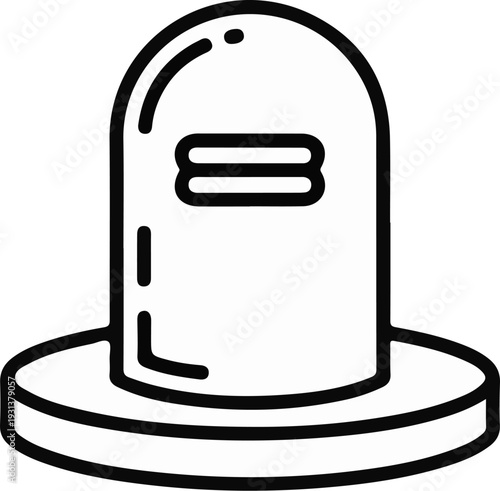 Simple outline icon of a tombstone with a rounded top