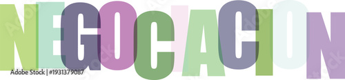 Negociación tipografía moderna colorida diseño vectorial