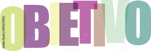 Objetivo tipografía moderna colorida diseño vectorial