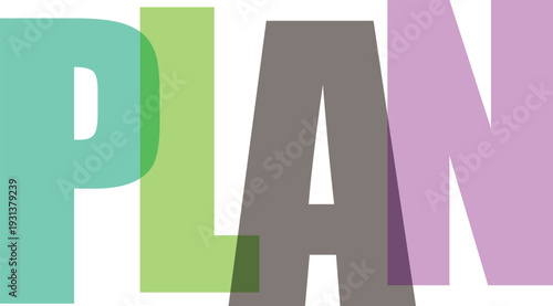 Plan tipografía moderna colorida diseño vectorial