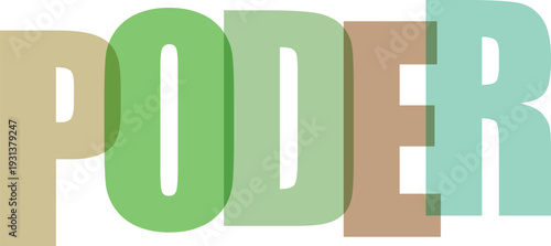 Poder tipografía moderna colorida diseño vectorial
