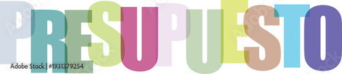 Presupuesto tipografía moderna colorida diseño vectorial